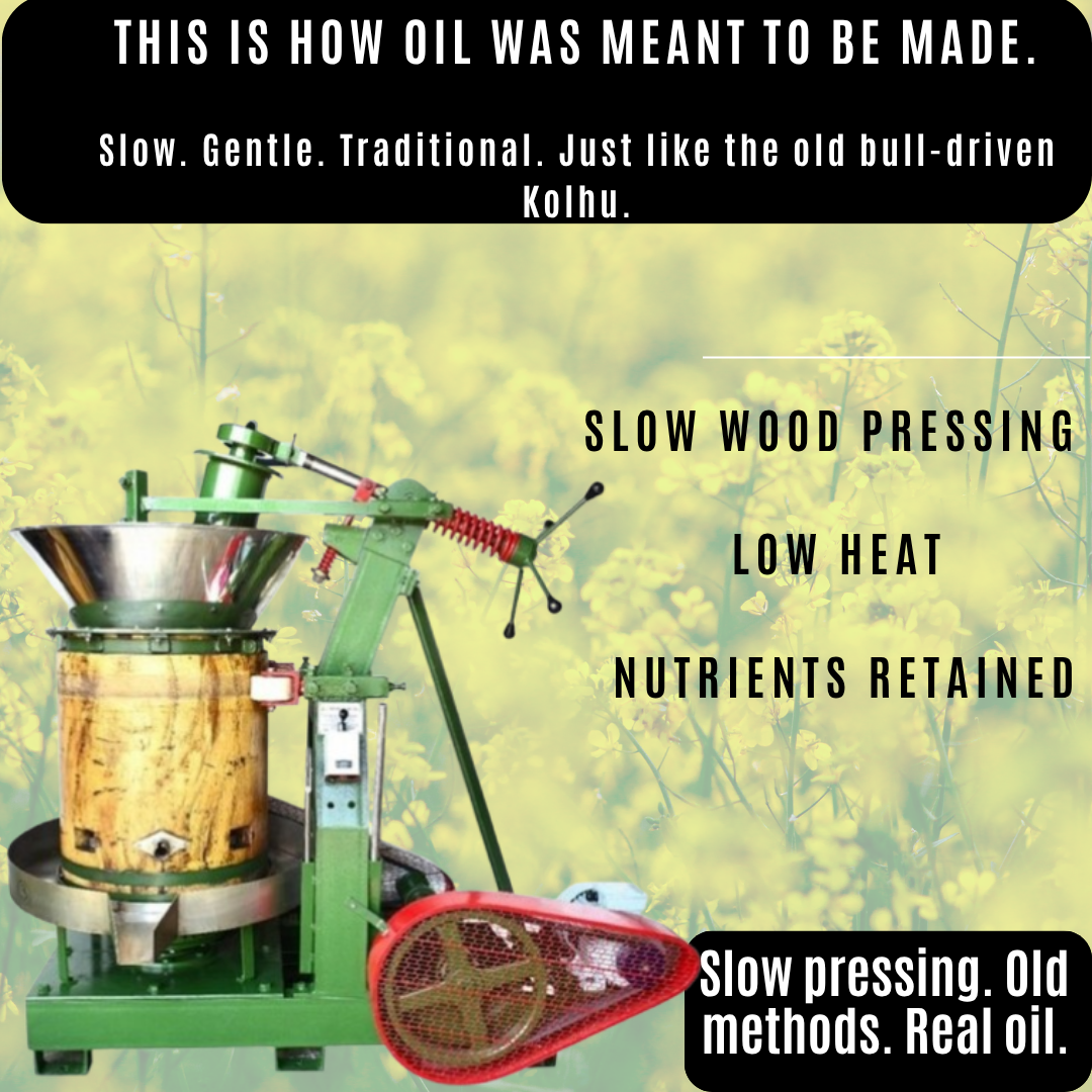 100 % Wood Pressed Yellow Mustard Oil  TRIAL Glass Bottle(100ml)