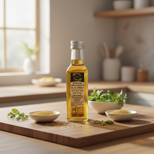 100 % Wood Pressed Yellow Mustard Oil  TRIAL Glass Bottle(100ml)